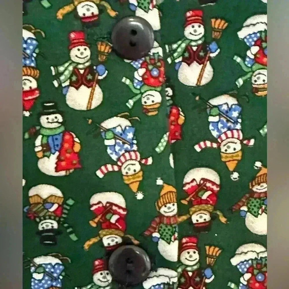 Capelli Designs NY Christmas Vest Snowman Green OSFA Made in USA - Picture 4 of 6